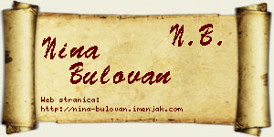 Nina Bulovan vizit kartica